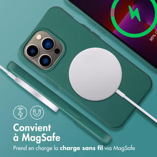 imoshion Coque arrière Color avec cordon amovible et MagSafe Apple iPhone 13 Pro - Vert foncé