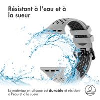 imoshion ﻿Boucle de bracelet de sport en silicone Apple Watch Series 1 á 9 / SE (38/40/41 mm) | Series 10 / 11 (42 mm) - Gris / Noir