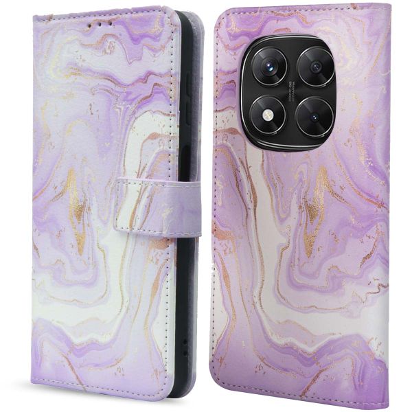 imoshion Étui de téléphone portefeuille Design Xiaomi Redmi Note 14 Pro (5G) - Purple Marble