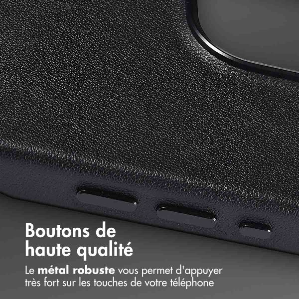 Accezz Coque arrière en cuir avec MagSafe Apple iPhone 15 Pro Max - Onyx Black