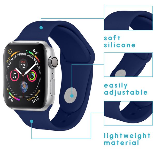 imoshion Bracelet silicone Apple Watch Series 1 á 11 / SE / Ultra (44/45/46/49 mm) - Bleu foncé