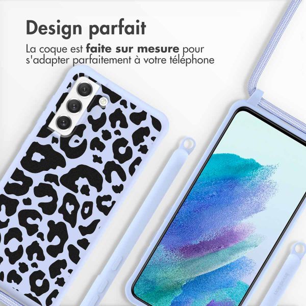 imoshion Coque design en silicone avec cordon Samsung Galaxy S21 FE - Animal Lila