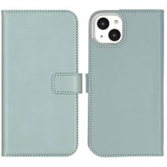 Selencia Étui de téléphone portefeuille en cuir véritable Apple iPhone 14 Plus - Air Blue