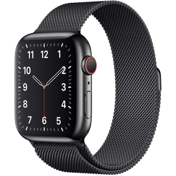 Apple Bracelet à boucle Milanais Apple Watch Series 1-10 / SE / Ultra (2) - 42/44/45/46/49 mm - Space Black