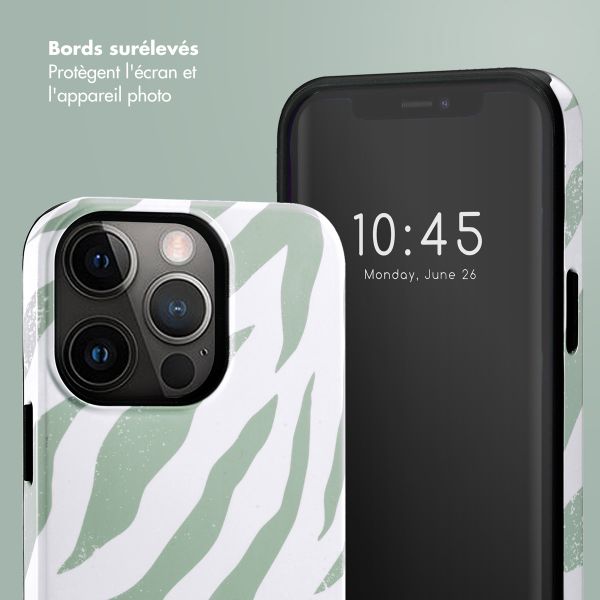 Selencia Coque arrière Vivid Apple iPhone 13 Pro - Colorful Zebra Sage Green