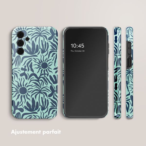 Selencia Coque arrière Vivid Tough Samsung Galaxy A15 - Tropical Vibes Light Blue