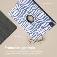 imoshion Coque tablette Design rotatif à 360° Apple iPad Air 13 pouces (2025) M3 / (2024) M2 - White Blue Stripes