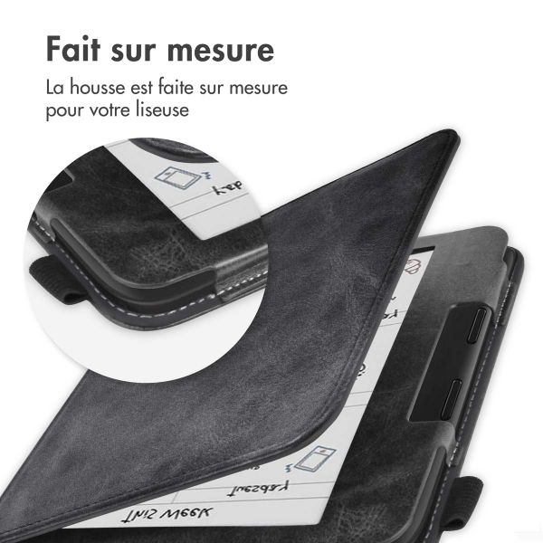 imoshion Étui de liseuse portefeuille avec strap et support Kobo Libra Colour - Noir