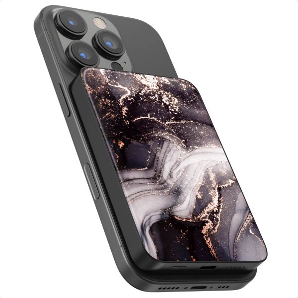 Selencia Powerbank Vivid 5 000 mAh - MagSafe et Qi2 - Noir / Chic Marble Black