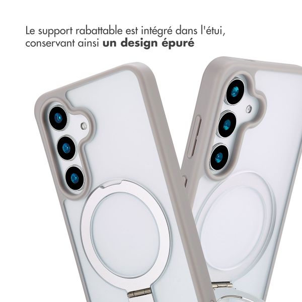 Accezz Coque Ring Stand avec MagSafe Samsung Galaxy S25 - Gris