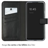 Selencia Étui portefeuille en cuir véritable Samsung Galaxy A34 (5G) - Noir