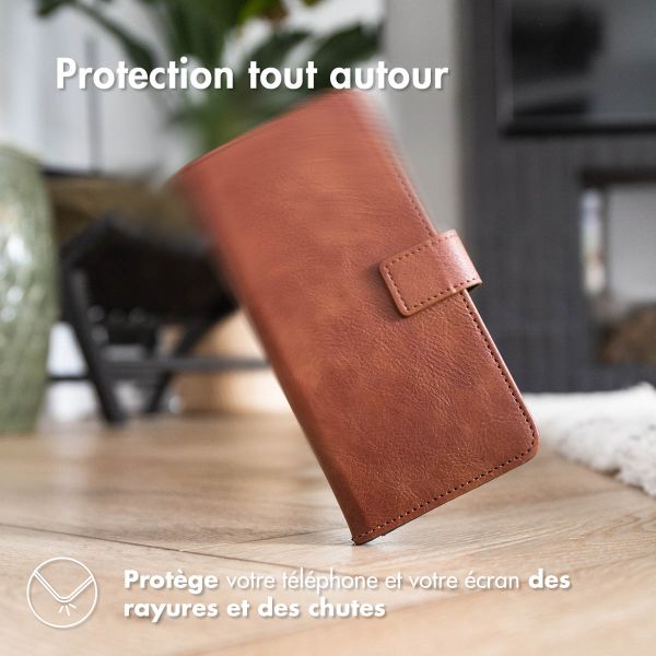 imoshion Etui de téléphone portefeuille Luxe Xiaomi Redmi Note 12 Pro - Brun