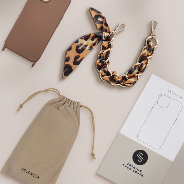 Selencia Coque avec dragonne de luxe Samsung Galaxy S23 FE - Marron