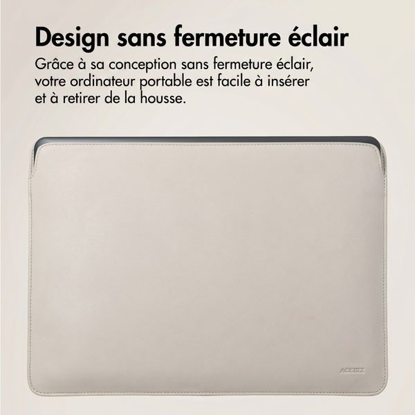 Accezz Leather Pochette ordinateur le Apple MacBook 16 pouces - Beige