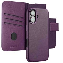 Accezz Étui de télephone portefeuille en cuir 2-en-1 avec MagSafe Apple iPhone 16 - Heath Purple
