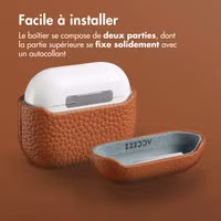 Accezz Coque en Cuir véritable Apple AirPods 3 - Cognac