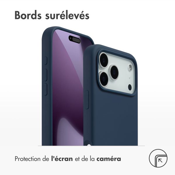 Accezz Coque Liquid Silicone avec MagSafe Apple iPhone 17 Pro Max - Bleu foncé