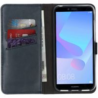 Selencia Étui de téléphone portefeuille en cuir véritable Huawei Y6 (2018)