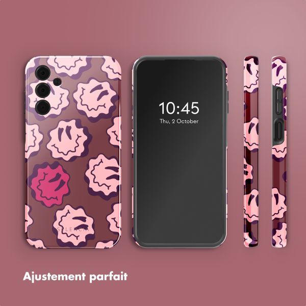 Selencia Coque arrière Vivid Samsung Galaxy A15 (5G) - Wavy Smiley Pink