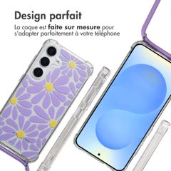 imoshion Coque Design avec cordon Samsung Galaxy S25 - Tropical Violet Flowers Connect