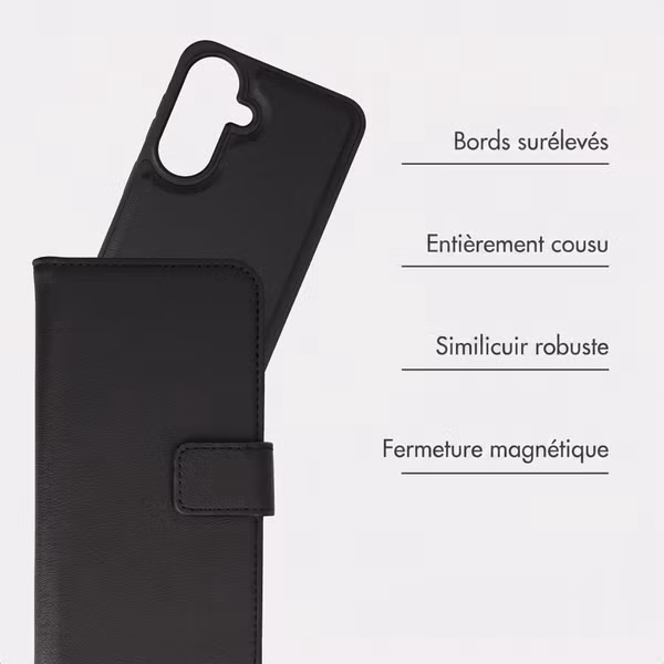imoshion Étui portefeuille luxe 2-en-1 amovible Samsung Galaxy A37 (5G) - Noir