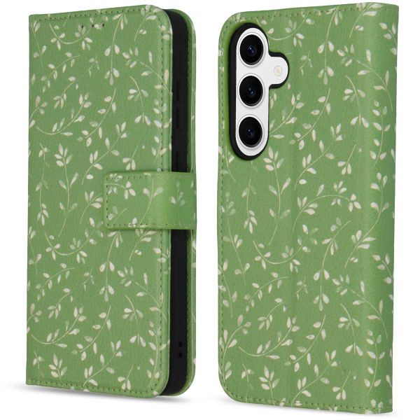 imoshion Étui de téléphone portefeuille Design Samsung Galaxy S24 Plus - Green Flowers