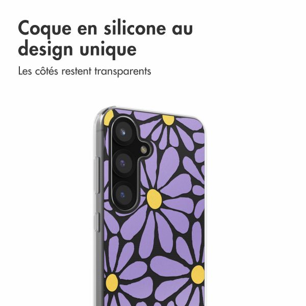 imoshion Coque design pour Samsung Galaxy S25 - Tropical Violet Flowers Connect