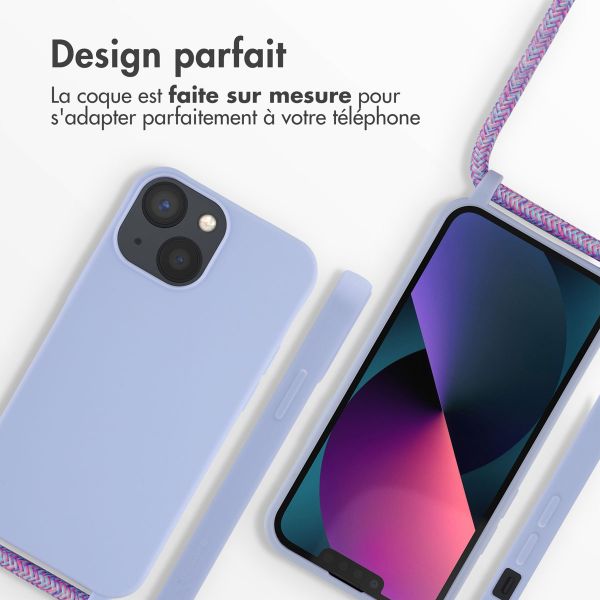 imoshion Coque en silicone avec cordon Apple iPhone 13 Mini - Violet