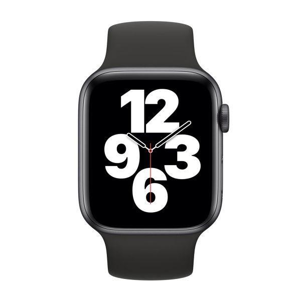 Apple Bracelet Boucle unique en Silicone Apple Watch | 44/45/46/49 mm - Taille 7 - Black