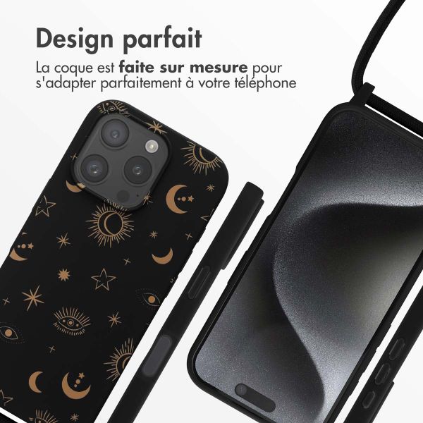 imoshion Coque design en silicone avec cordon iPhone 16 Pro - Sky Black