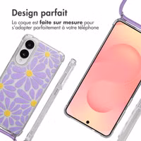 imoshion Coque Design avec cordon Samsung Galaxy S25 Edge - Tropical Violet Flowers Connect