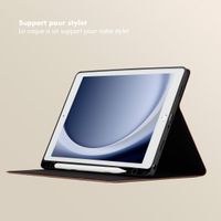 Selencia Coque tablette Sabi avec imprimé léopard Samsung Galaxy Tab A9 Plus - Mocha Brown