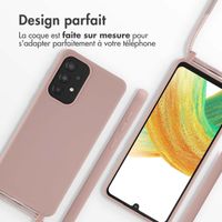 imoshion Coque en silicone avec cordon Samsung Galaxy A33 - Sand Pink