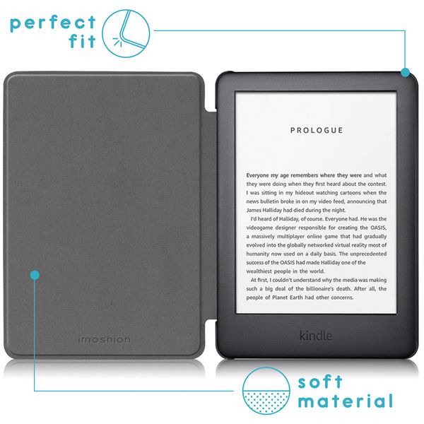 imoshion Étui de liseuse portefeuille Slim Hard Amazon Kindle 10 - Noir