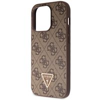 Guess Coque 4G Logo Triangle Strass iPhone 15 Pro - Brun