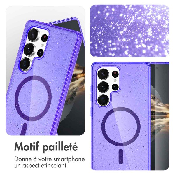 imoshion Coque Pailletée avec MagSafe Samsung Galaxy S24 Ultra - Paillettes Violet
