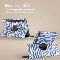 imoshion Coque tablette Design rotatif à 360° Samsung Galaxy Tab S10 Plus / Tab S9 Plus / Tab S9 FE Plus - White Blue Stripes