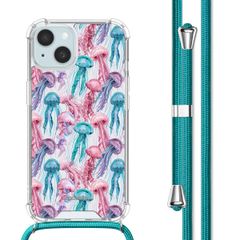 imoshion Coque Design avec cordon Apple iPhone 15 - Jellyfish Watercolor