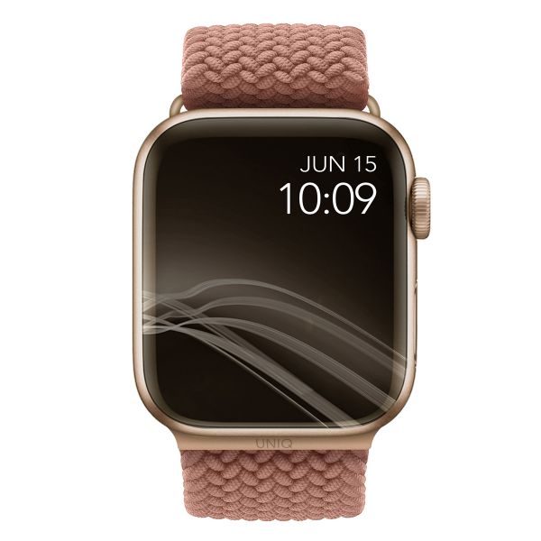 Uniq Bracelet tressé Aspen Apple Watch Series 1 t/m 9 / SE (38/40/41 mm) | Series 10 / 11 (42 mm) - Grapefruit Pink