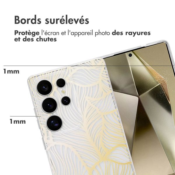 imoshion Coque Design Samsung Galaxy S25 Ultra - Golden Leaves Transparent
