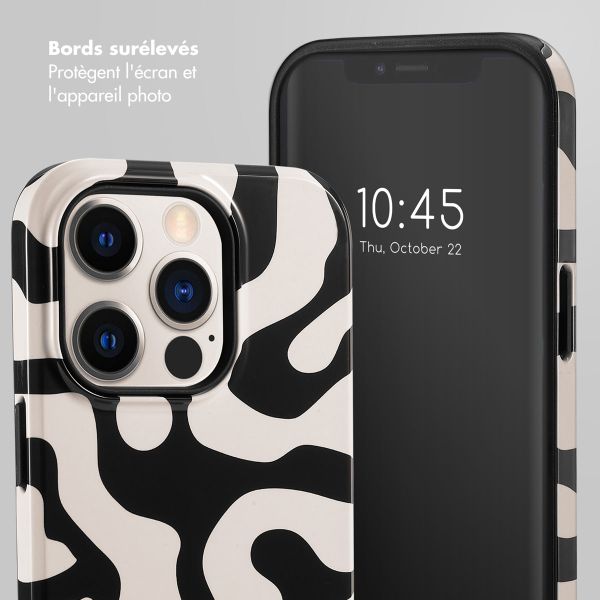 Selencia Coque arrière Vivid Tough iPhone 14 Pro - Art Wave Black