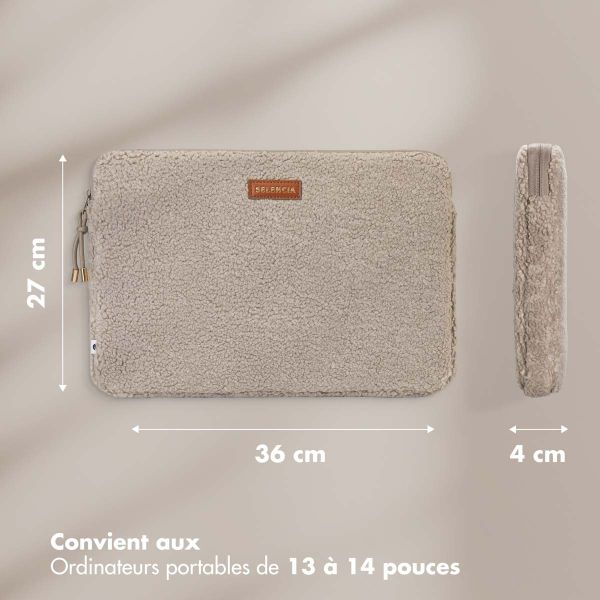 Selencia Pochette ordinateur Teddy 13-14 pouces - Sand