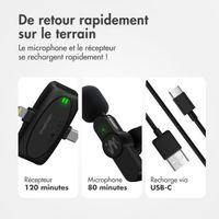 imoshion Microphone pour téléphone - Micro cravate - Sans fil - Bluetooth / Lightning / USB-C