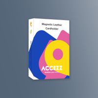 Accezz Porte-cartes en cuir magnétique - Compatible avec Apple Find My - Nightfall Blue