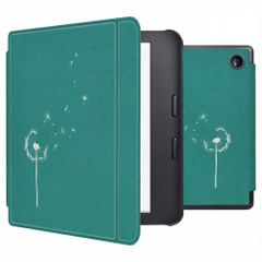 imoshion Design Slim Hard Sleepcover avec support Kobo Libra 2 / Tolino Vision 6 - Green Dandelion