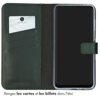 Selencia Étui portefeuille en cuir véritable Samsung Galaxy A55 - Vert