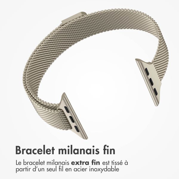 imoshion Bracelet milanais fin Apple Watch Series 1 à 9 / SE (38/40/41 mm) | Series 10 (42 mm) - Champagne