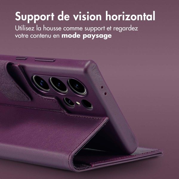 Accezz Étui de téléphone portefeuille en cuir 2-en-1 avec MagSafe Samsung Galaxy S24 Ultra - Heath Purple