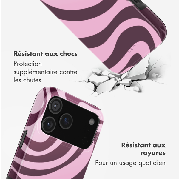 Selencia Coque arrière Vivid avec MagSafe Apple iPhone 17 Pro Max - Wavy Swirl Pink Plum