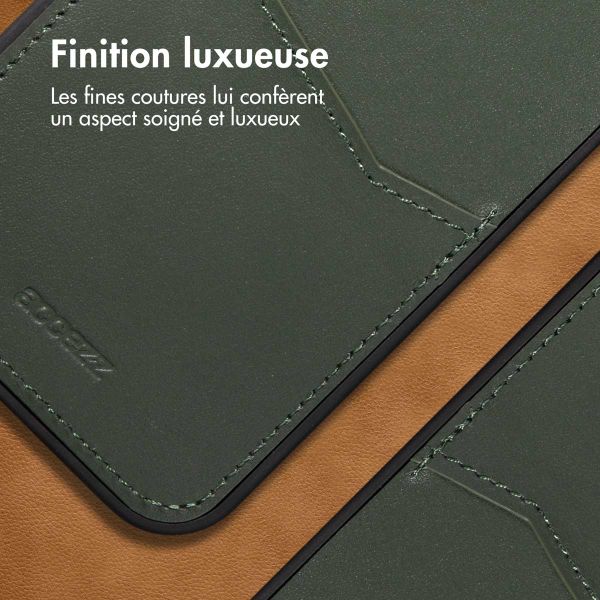 Accezz Coque en cuir de qualité supérieure avec fentes pour cartes Apple iPhone 14 Pro Max - Vert
